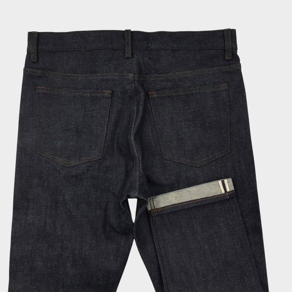 NEW! Uniqlo Mens Selvedge Slim Straight Jeans Navy Blue Stretch Denim 32x32